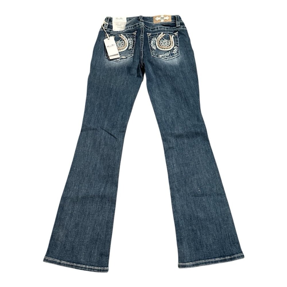 Miss Me Jeans 28x34 Women Mid Rise Boot Horseshoe Dream Catch Embroidered Pocket - Picture 4 of 9
